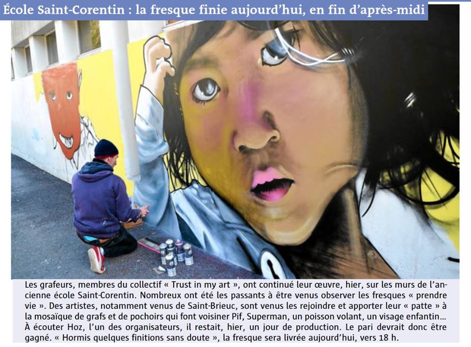 Fresque graffiti street-art Ecole Saint Corentin Quimper