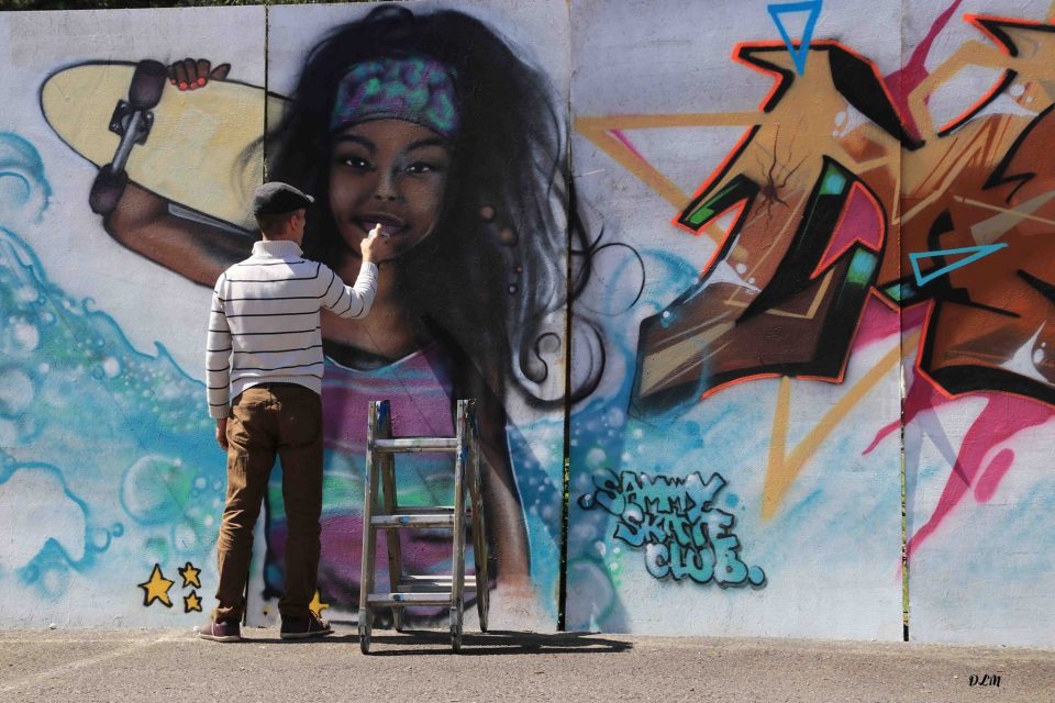 Fresque graffiti pour le Sammy skate contest à Quimper