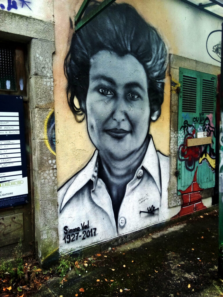Portrait graffiti de Simone Veil par HOZ