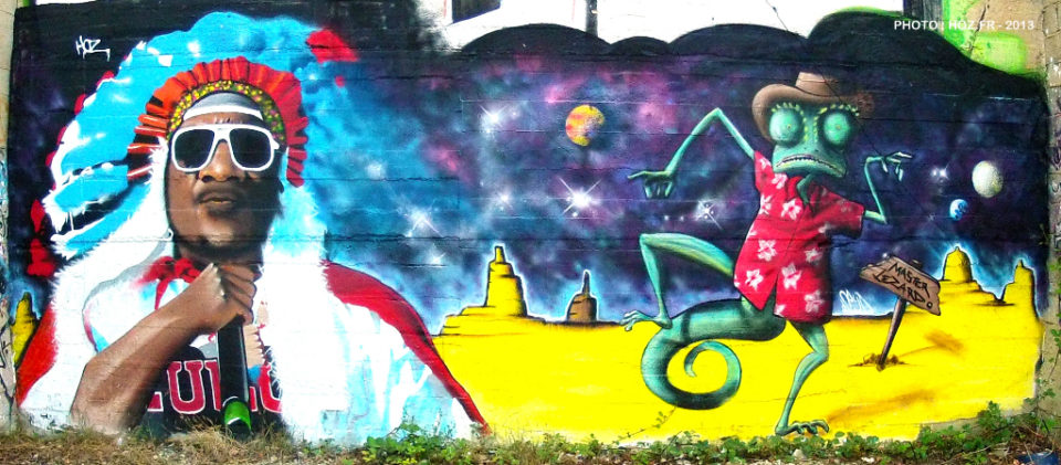Fresque graffiti "Afrika Bambaataa" et Ringo :)