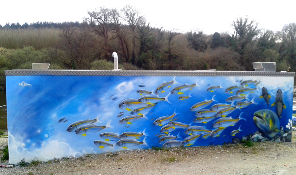 Fresque décoration graffiti à Port-Launay