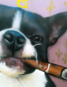 Lire la suite à propos de l’article Portrait aérosol sur toile (6) : French Bulldog.
