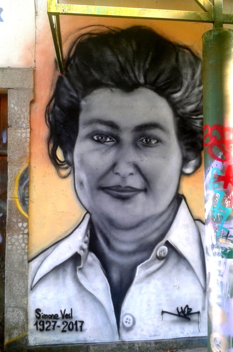 Portrait graffiti de Simone Veil par HOZ