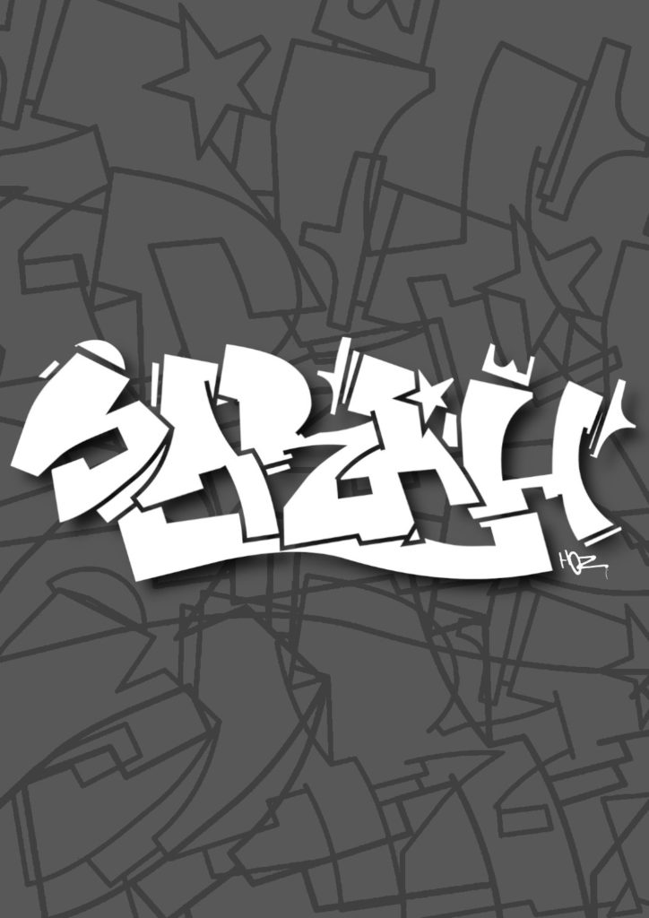 Lettres graffiti pour SARAH par HOZ 01/2023