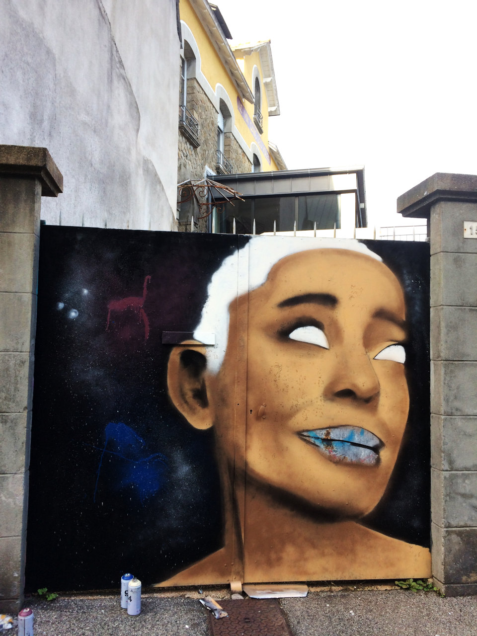 Déni cosmique : Portrait graffiti d'Ariana Grande par HOZ