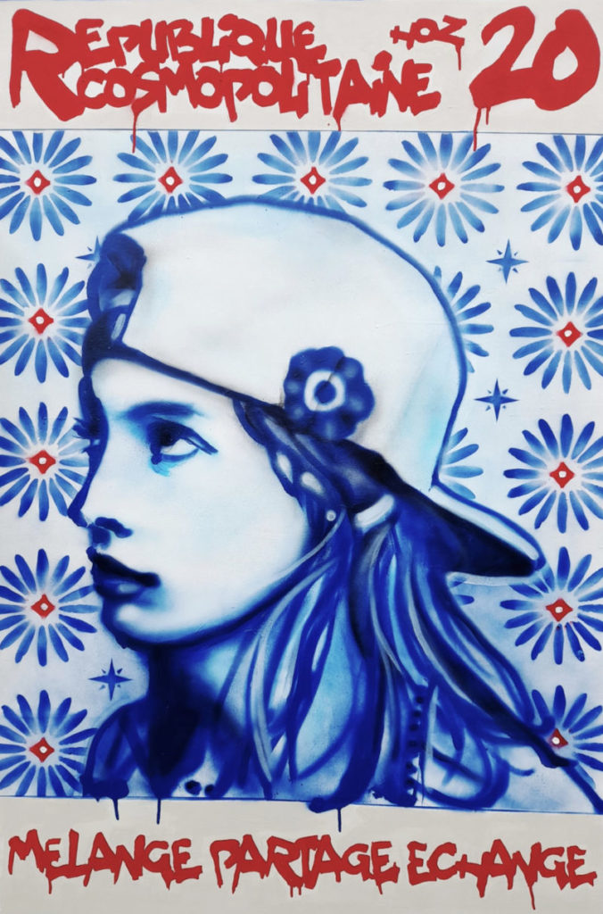 Portrait de Marianne tableau street-art par HOZ