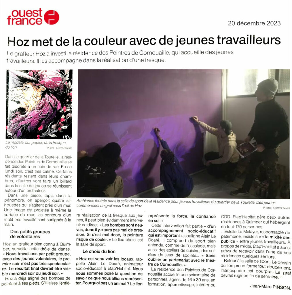 Atelier graffiti Etap Habitat Quimper