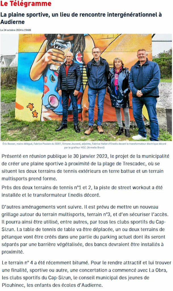 Fresque sur un bloc électrique à Audierne par HOZ