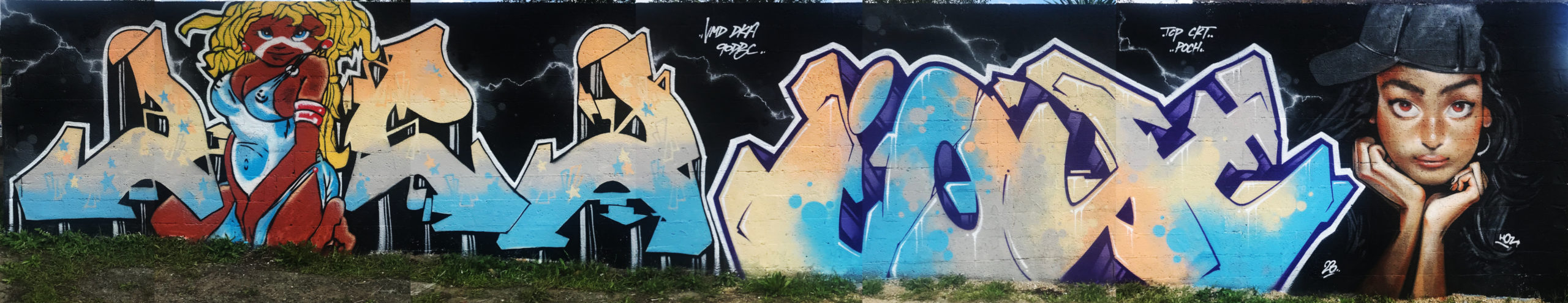 Fresque graffiti JOE-J + IOYE + HOZ
