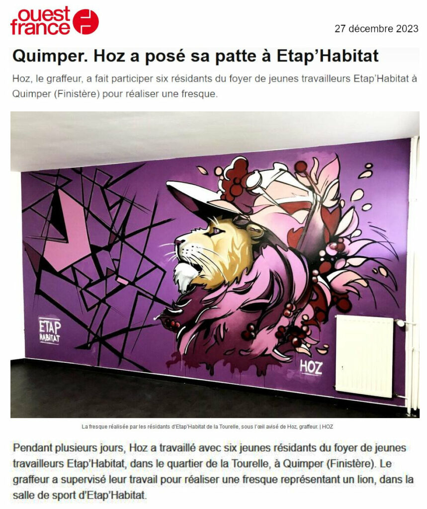 Atelier graffiti pour Etap Habitat avec HOZ