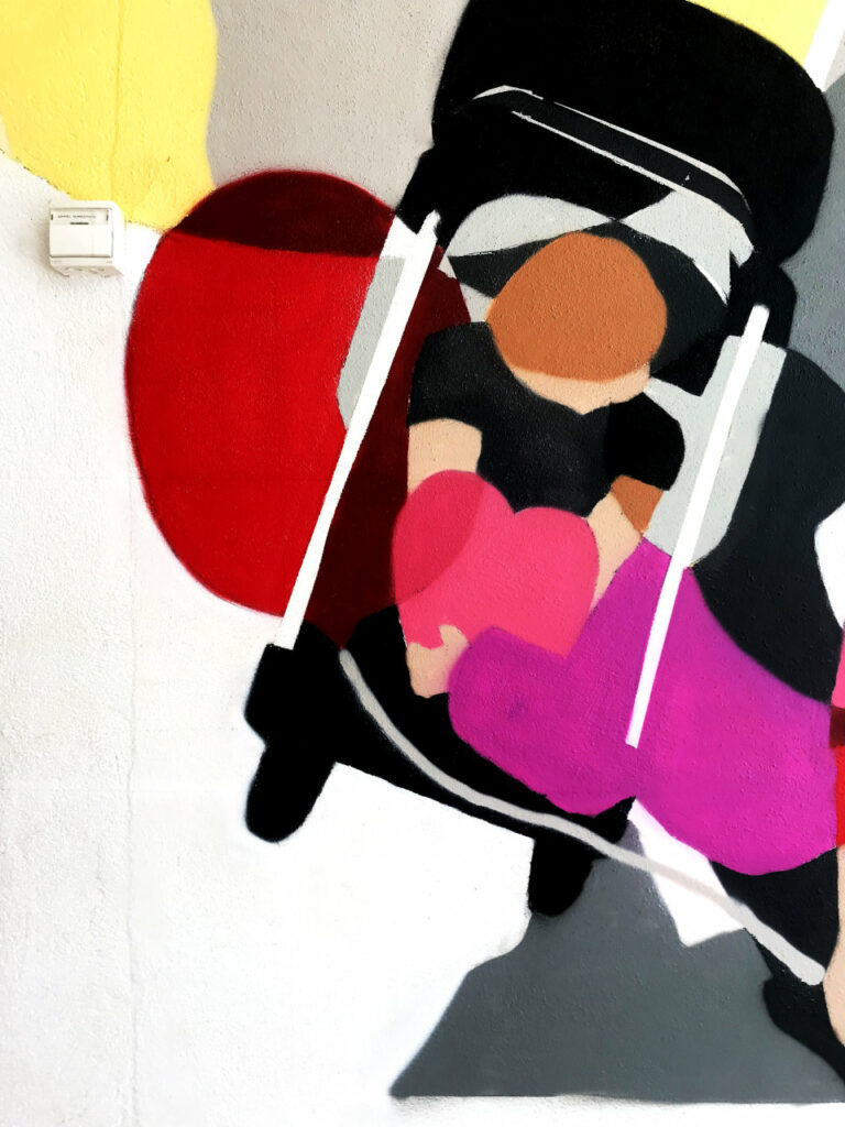 Fresque murale à Pleuven par HOZ. Détail 3/3.