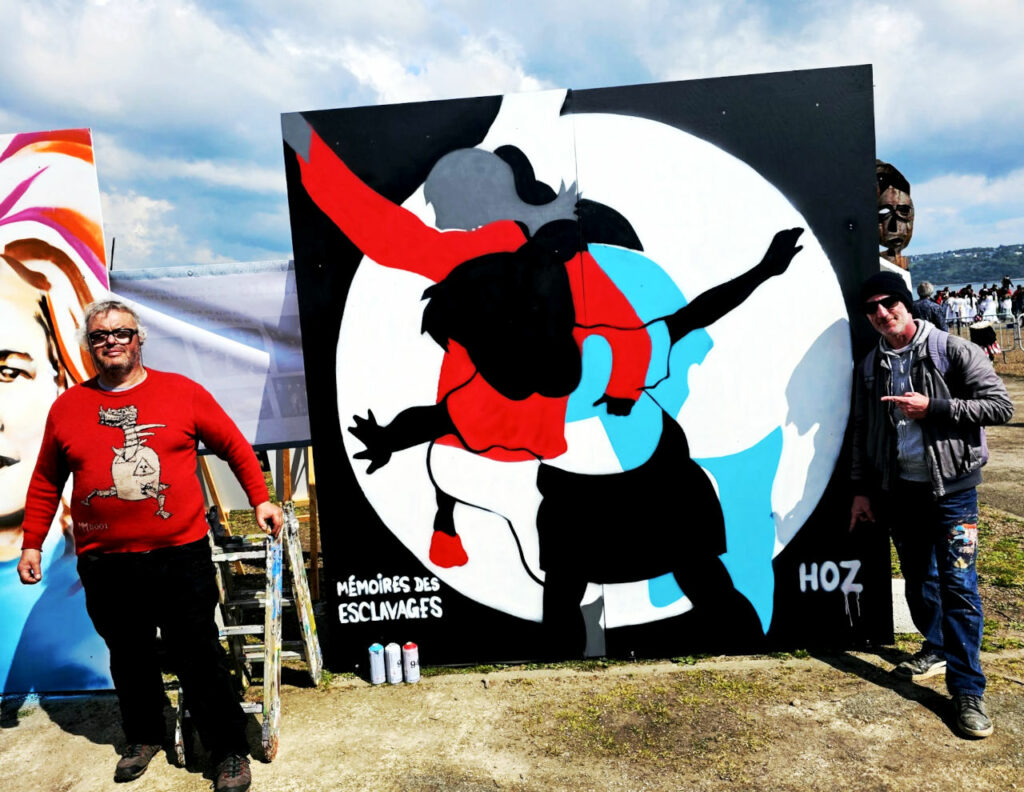 Le sculpteur Marc Morvan et le graffeur HOZ