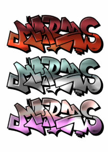 Lettrage graffiti "MABZS" par HOZ. Juillet 2025.
