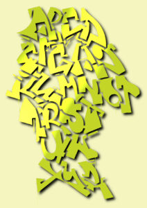 Alphabet graffiti vectorisé par HOZ en août 2025.