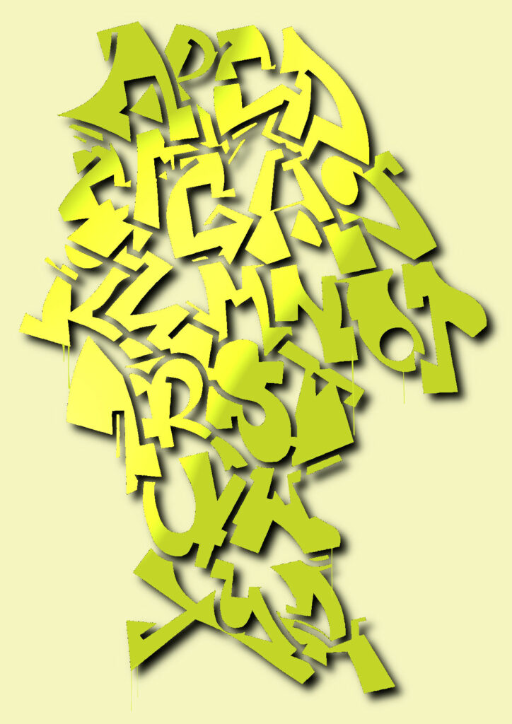 Alphabet graffiti vectorisé par HOZ en août 2025.