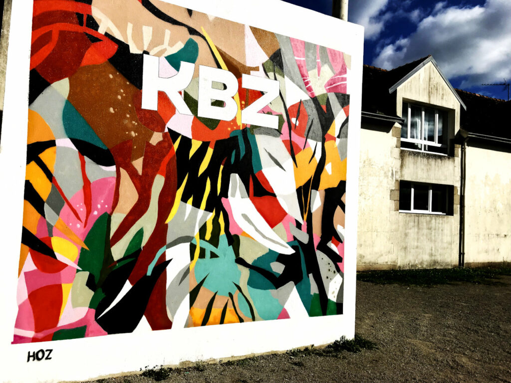 Fresque street-art Le temps de l'arbre au lycée Kerbernez de Plomelin (29)