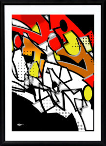 Affiche A2 pour Mitiya. Lettres graffiti destructurées par HOZ.