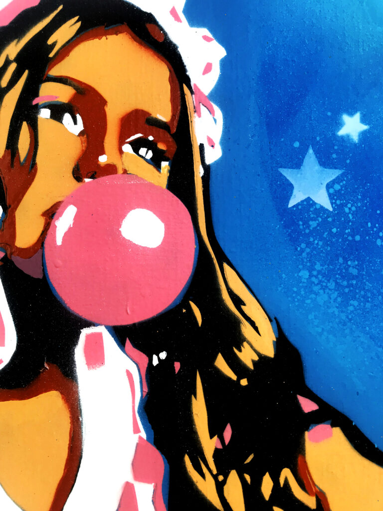 Pochoir aérosol par HOZ pour Eliza. Détail 1/2.