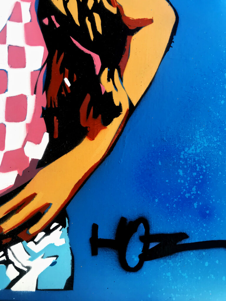 Pochoir aérosol par HOZ pour Eliza. Détail 2/2.