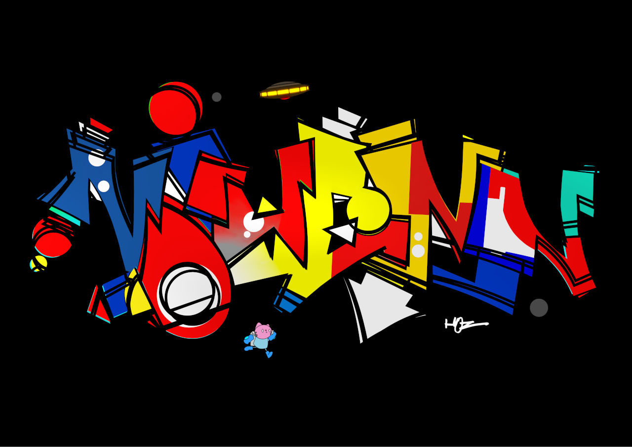 Animation graffiti pour Nolwenn par HOZ. Février 2026