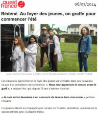 Atelier graffiti à Rédéné 6 juillet 2024