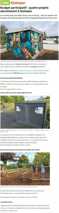 Un graff pour le Conseil de quartier de Kerfeunteun à Quimper